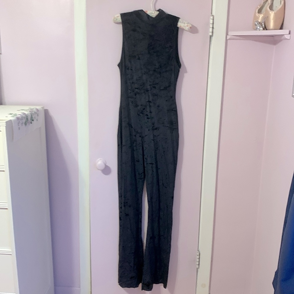 Vintage velvet cat suit body suit